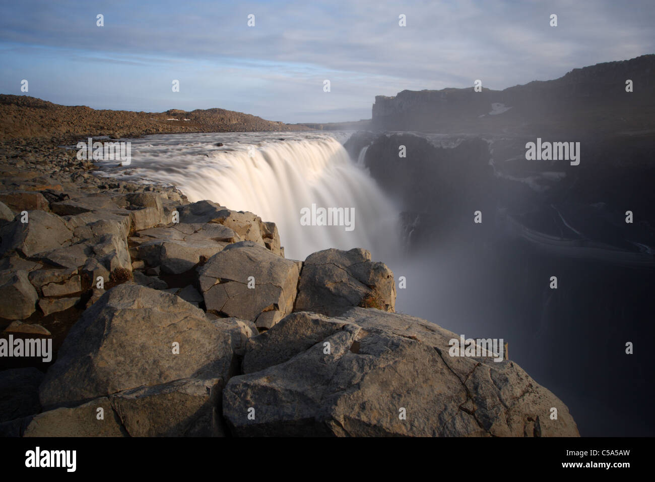 Dettifoss, most powerful waterfall in Europe, Iceland. June 2011 Stock Photo