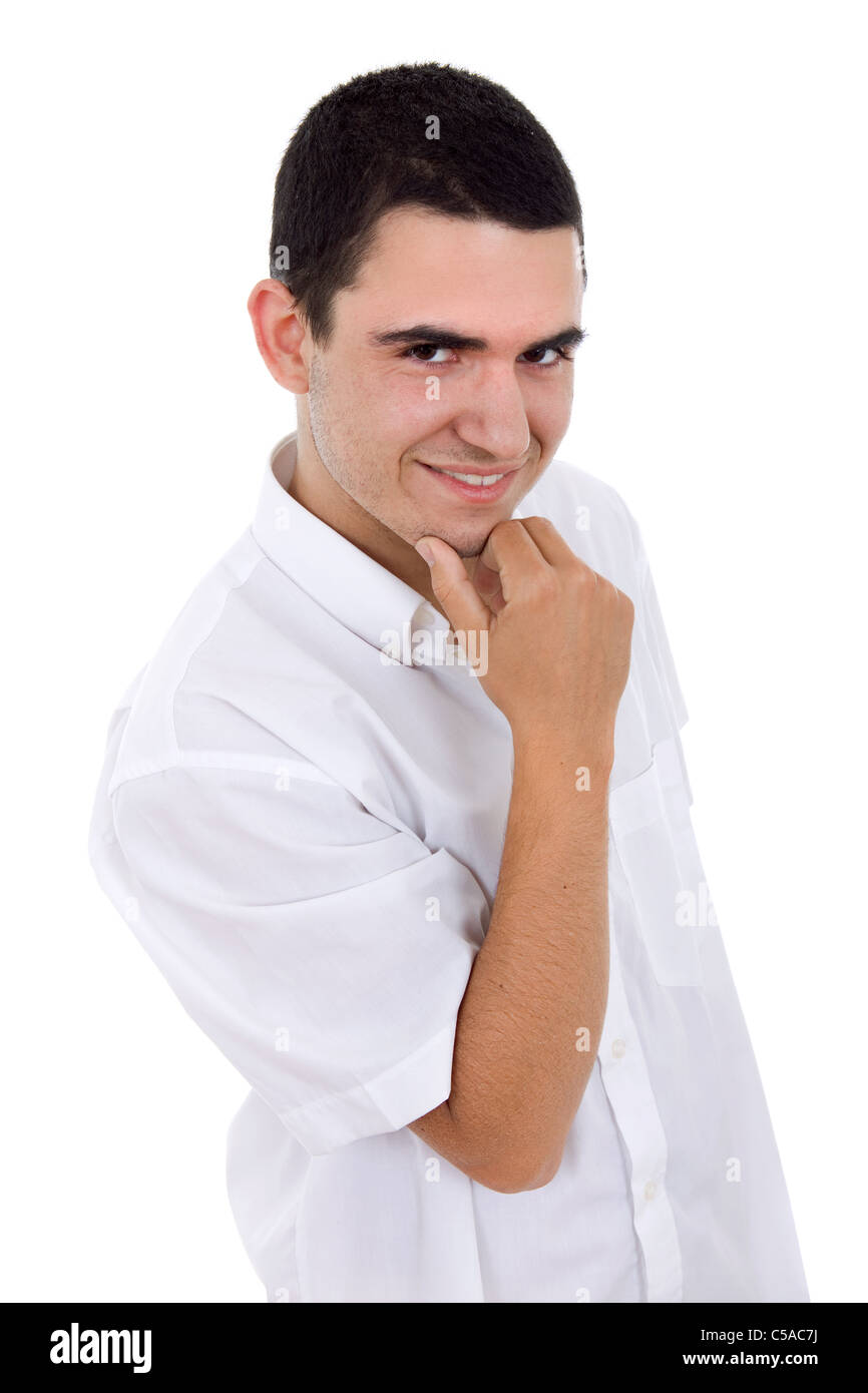 young casual man posing, isolated on white background Stock Photo - Alamy