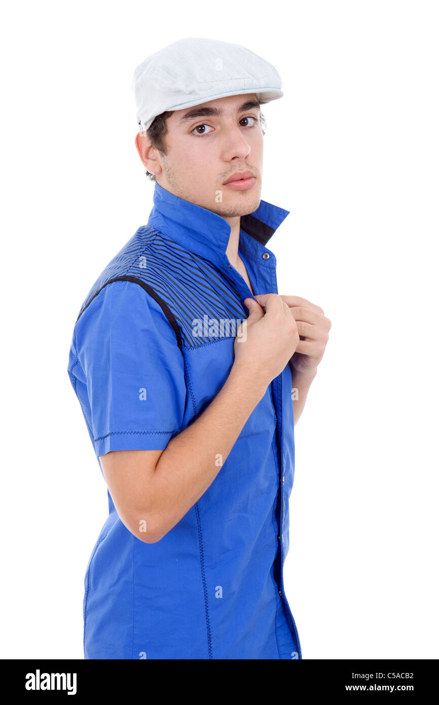 young casual man posing, isolated on white background Stock Photo - Alamy