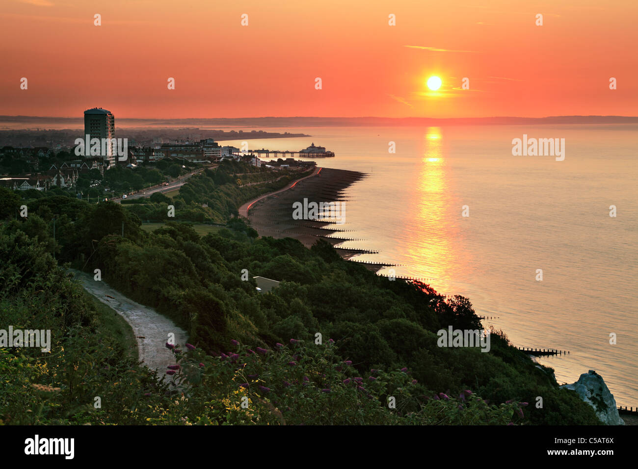 Sunrise at Eastbourne, West Sussex Stock Photo