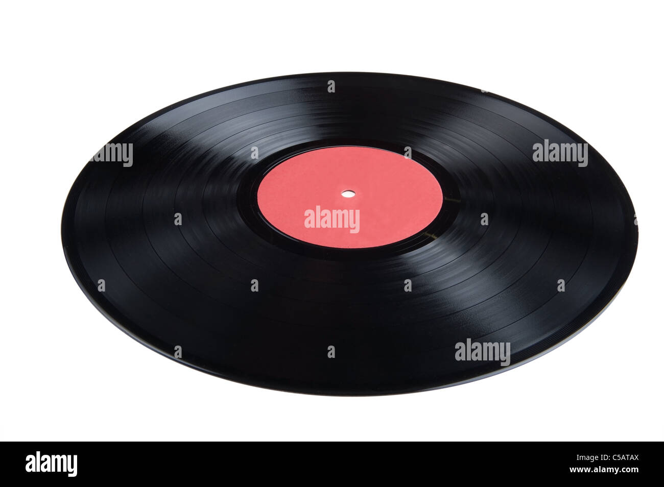 object on white - black vinyl record Stock Photo