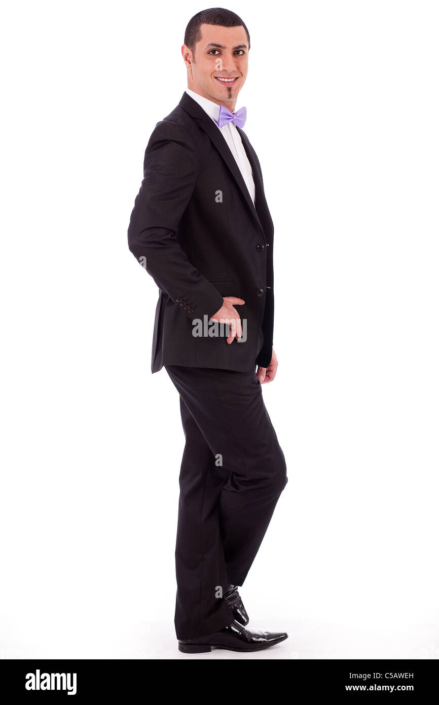 Young stylish business man standing on a white background Stock Photo ...