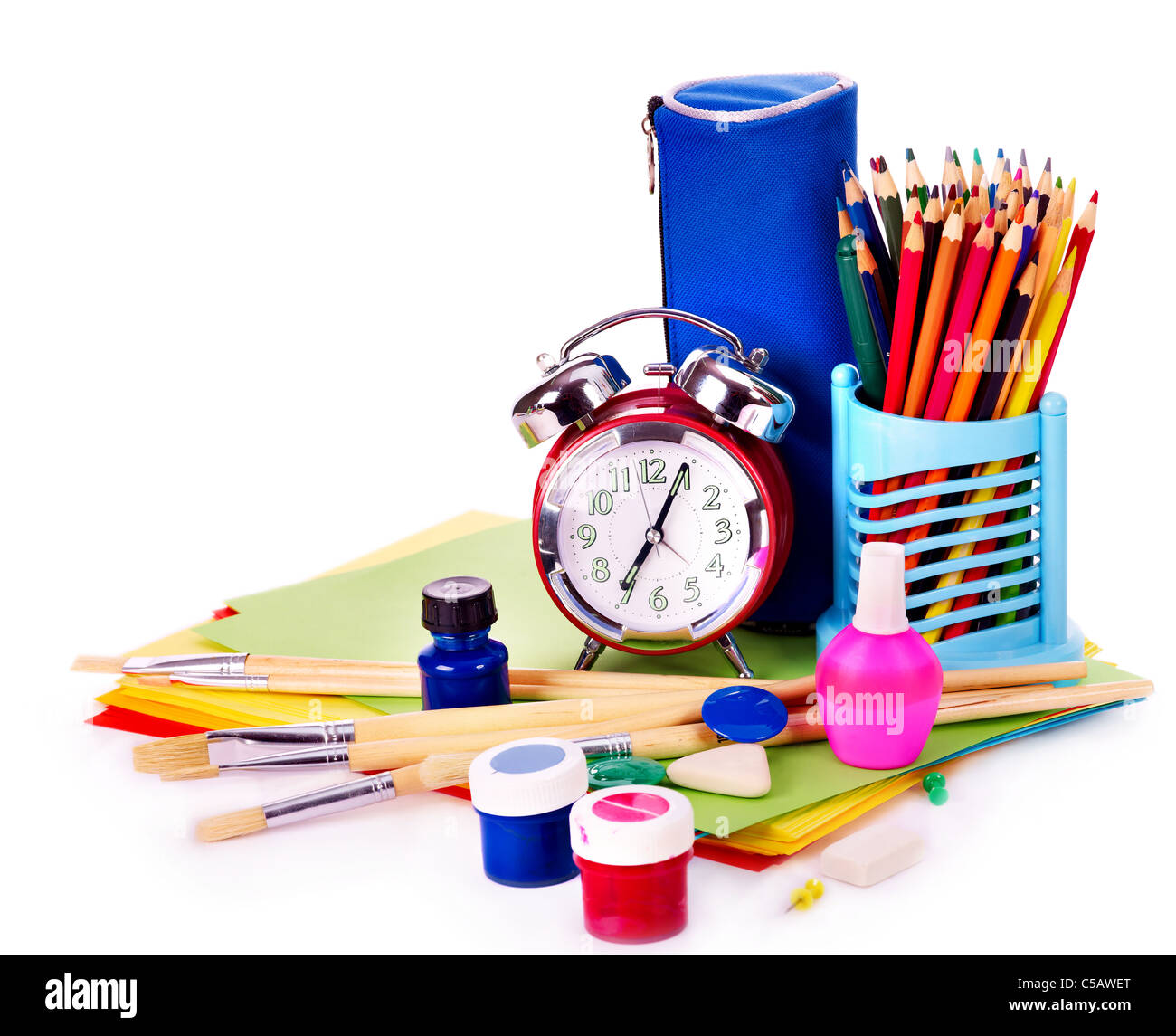 Close Up Of Group Writing Utensils. Stock Photo, Picture and Royalty Free  Image. Image 10217415.