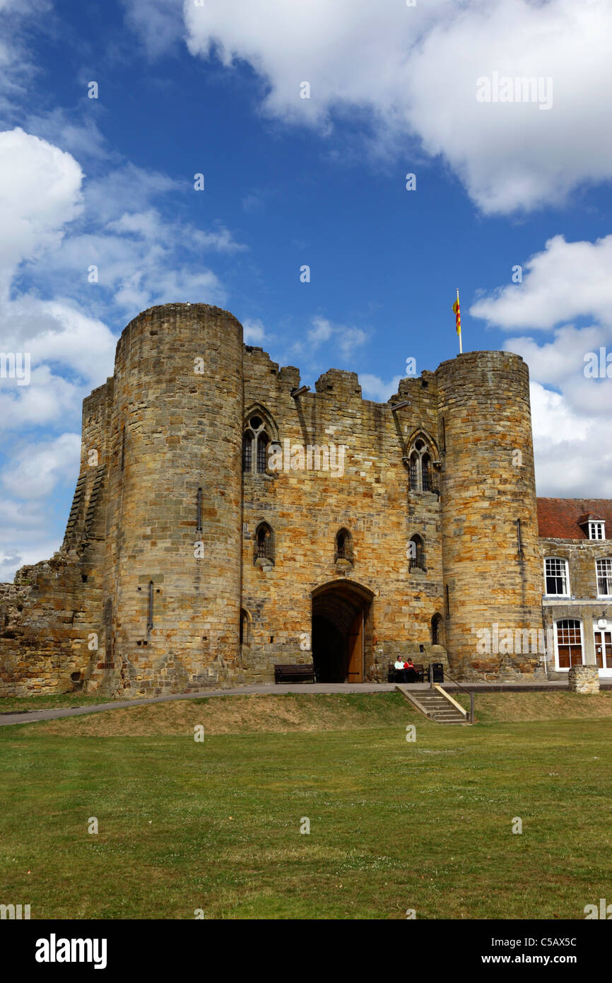 Main twin towered gatehouse of Tonbridge castle, Kent, England Stock Photo