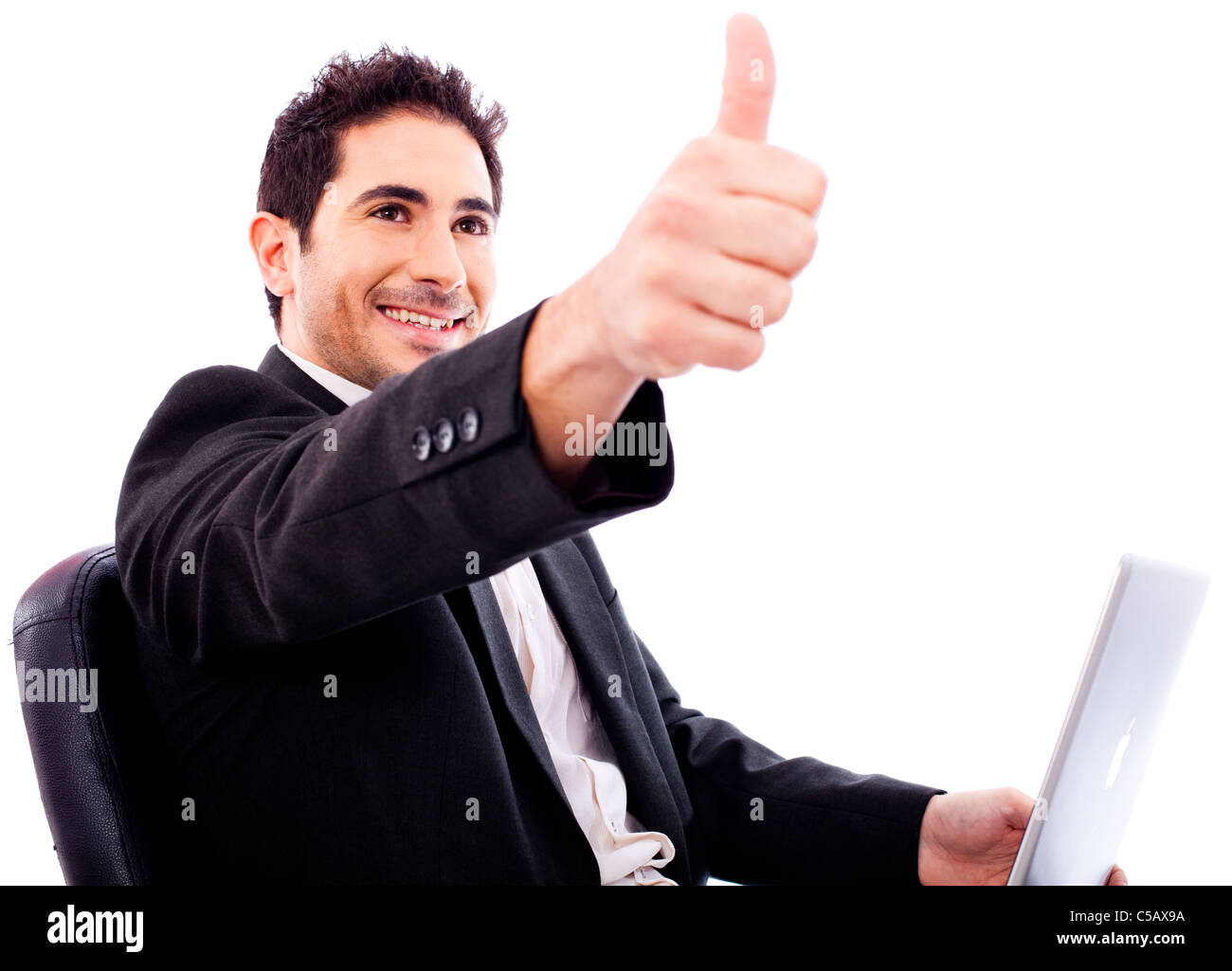 Business man Showing thumbs up on white isolated background Stock Photo ...