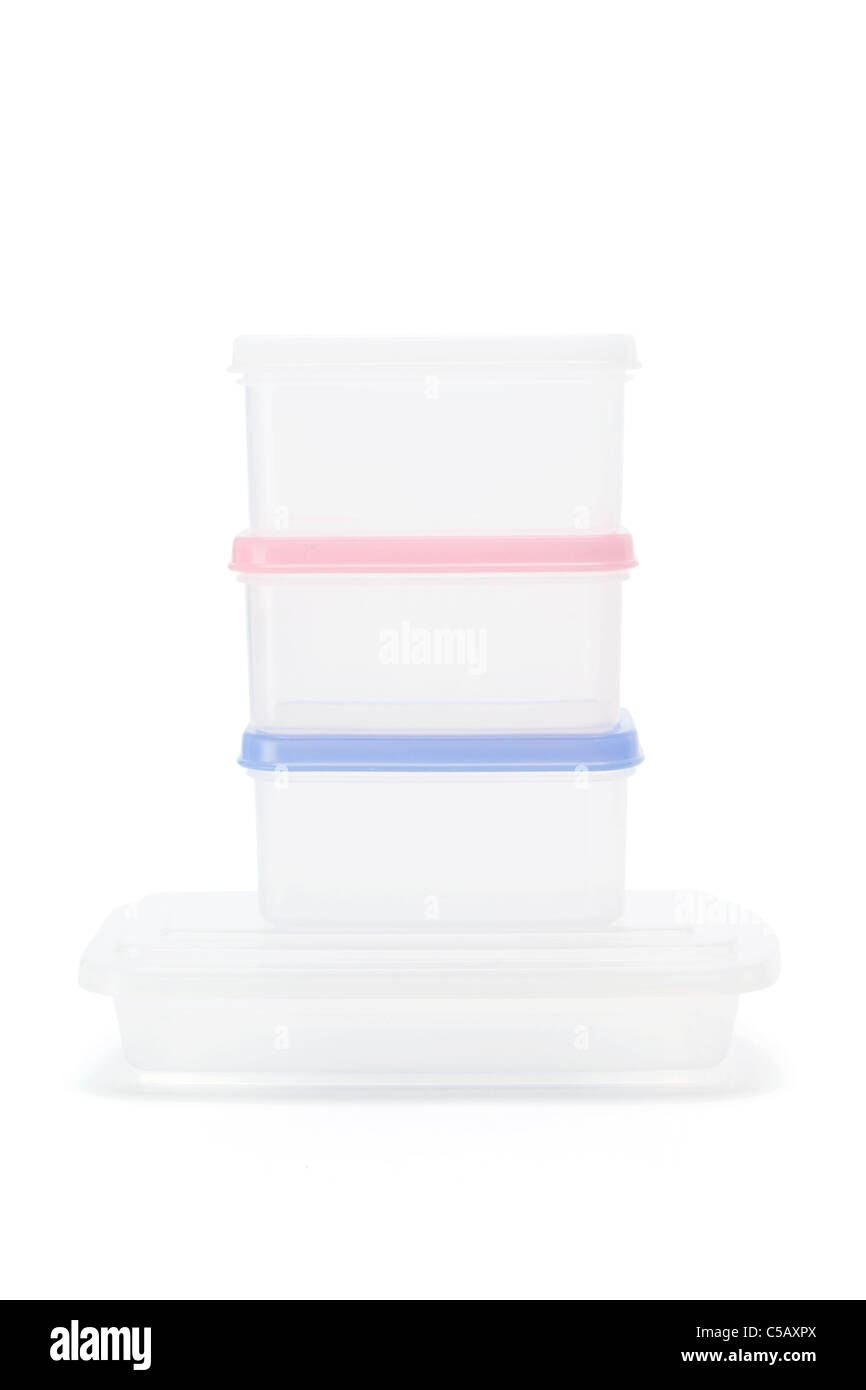 Stack of Plastic Containers Stock Photo Alamy