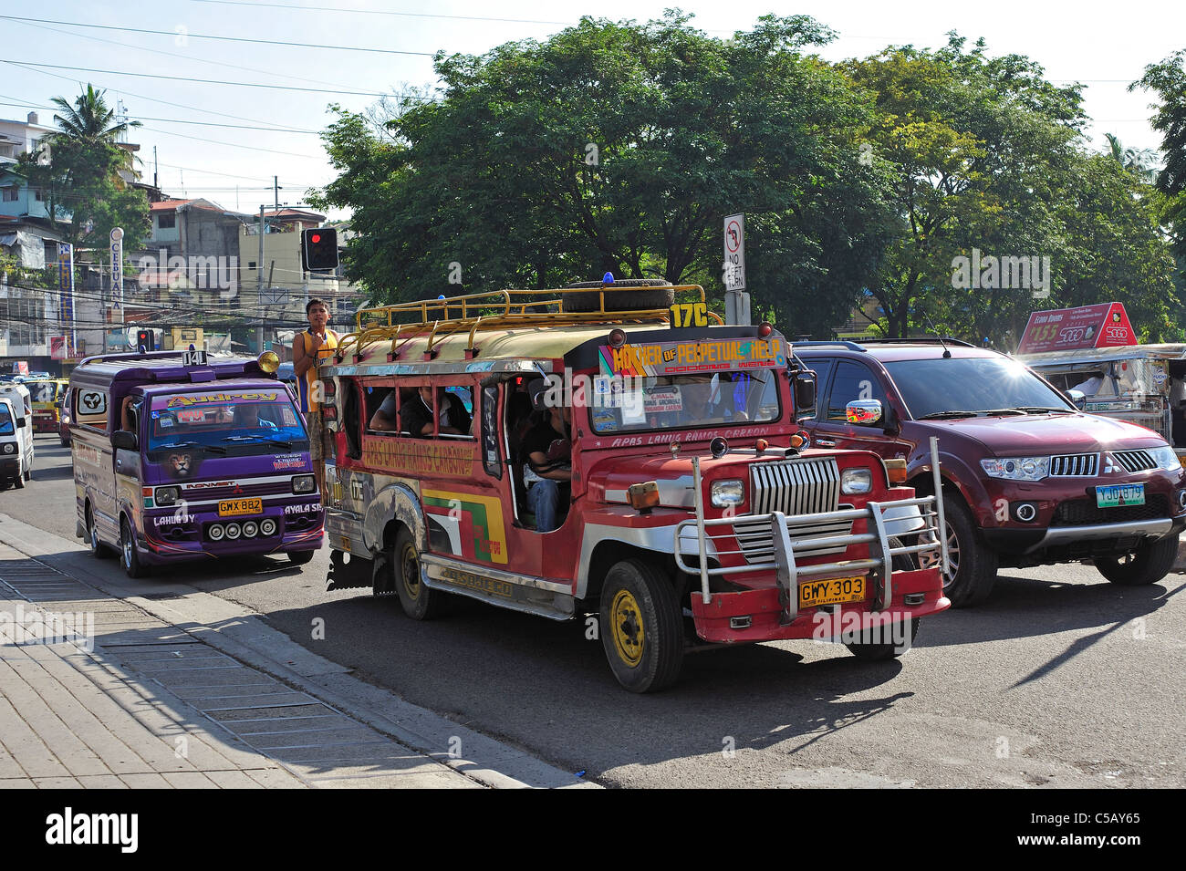 Jeepney Jy Corner Lahug Cebu City Philippines Stock Photo Alamy