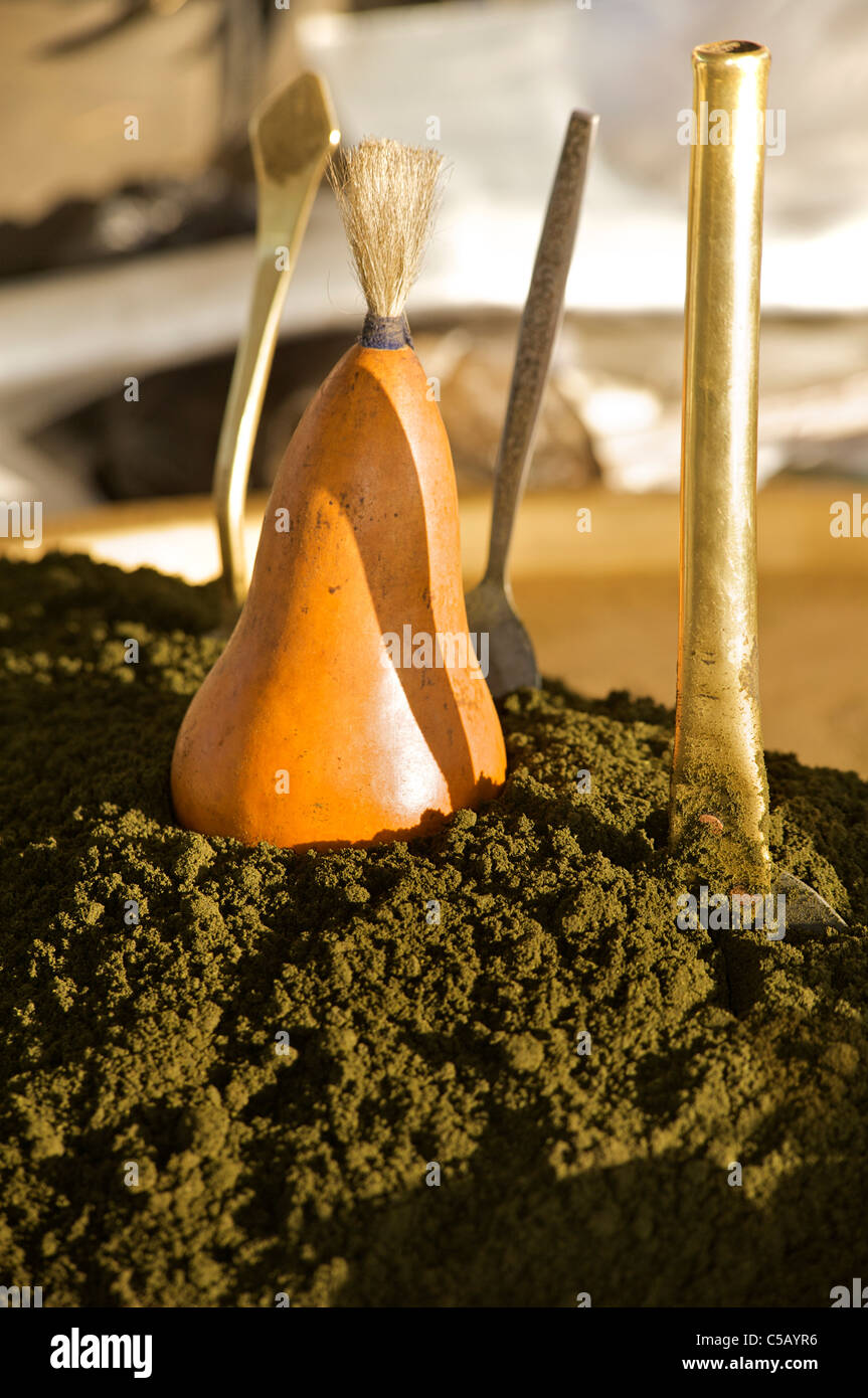 Chewing tobacco, Samarkand market, Uzbekistan Stock Photo