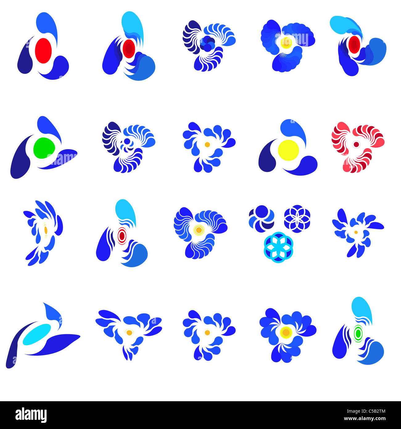 Set of different abstract symbols for design - also as emblem or logo ...