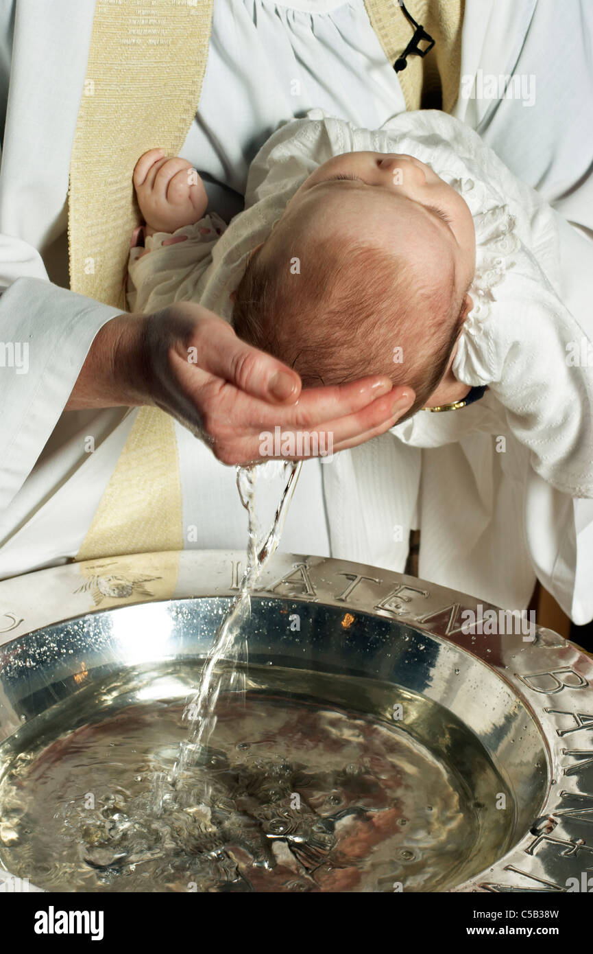 Christening Baby Font Water Stock Photos & Christening Baby Font Water