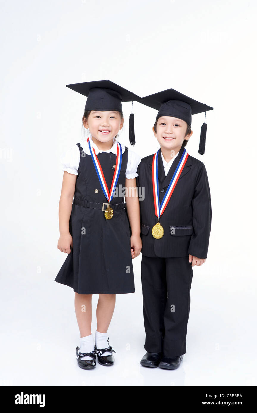 Close-up of children holding text Stock Photo