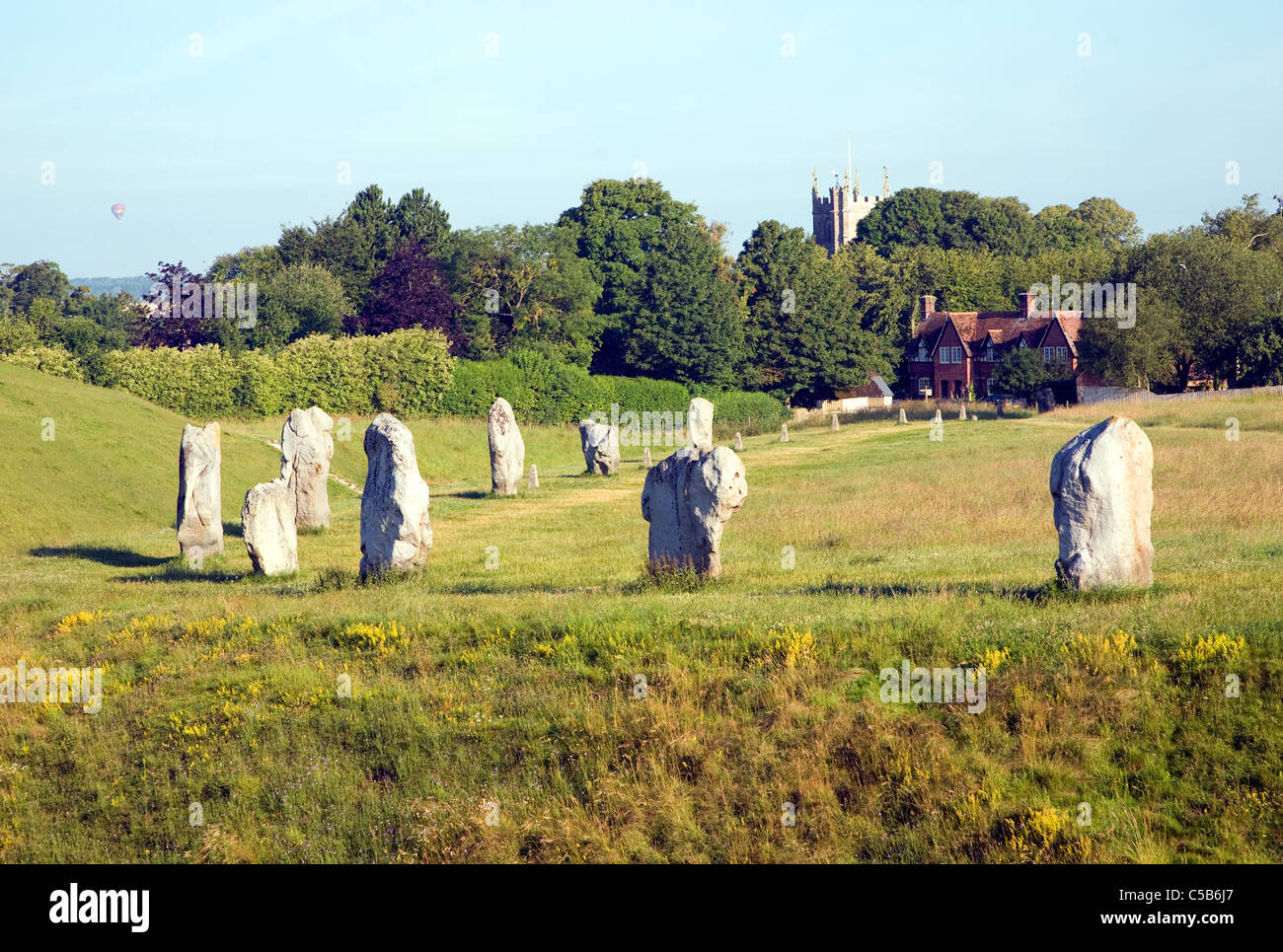 Standing stones of the henge at Avebury, Wiltshire, England Stock Photo