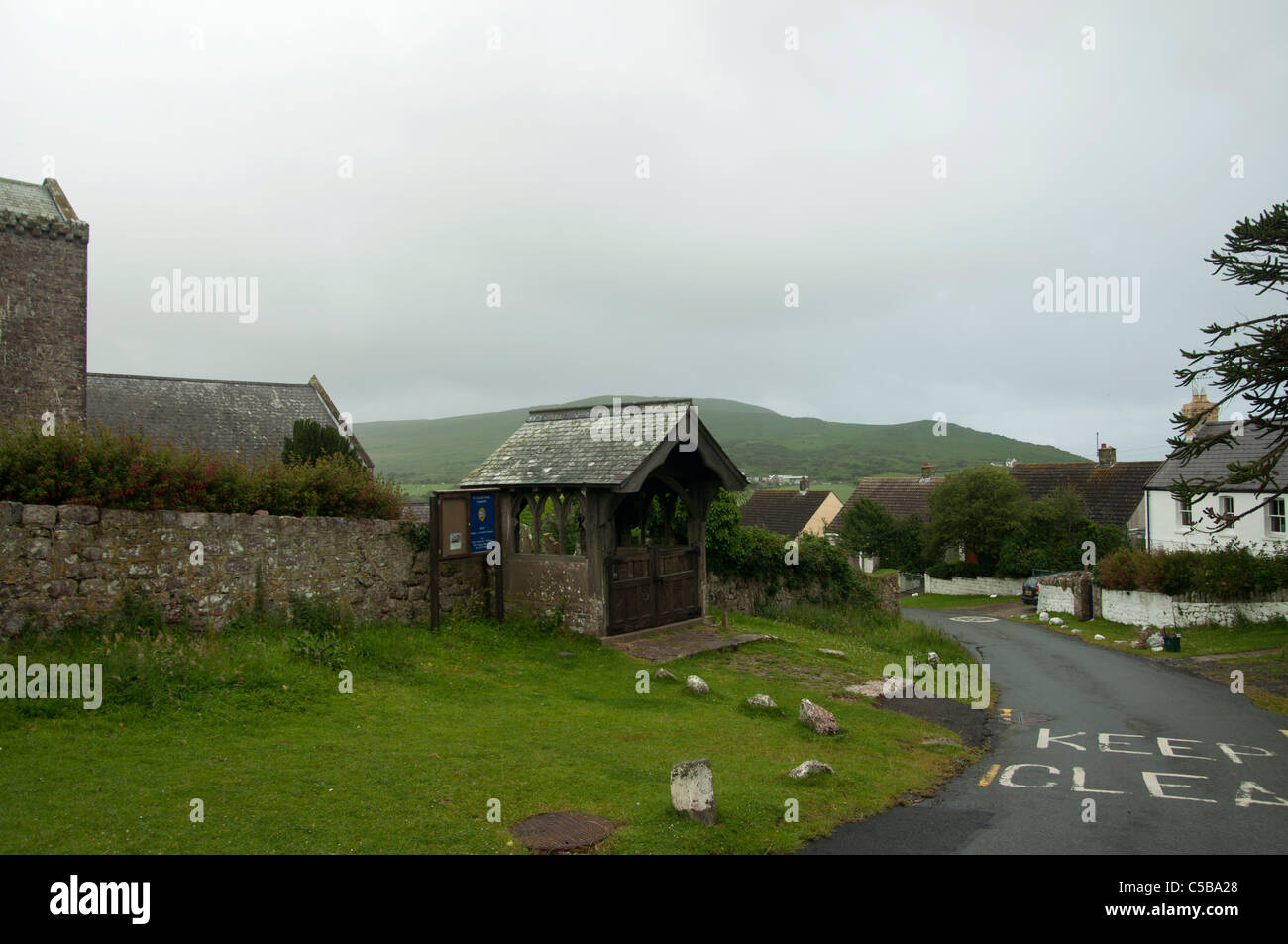 Llangennith village wales UK Stock Photo Alamy