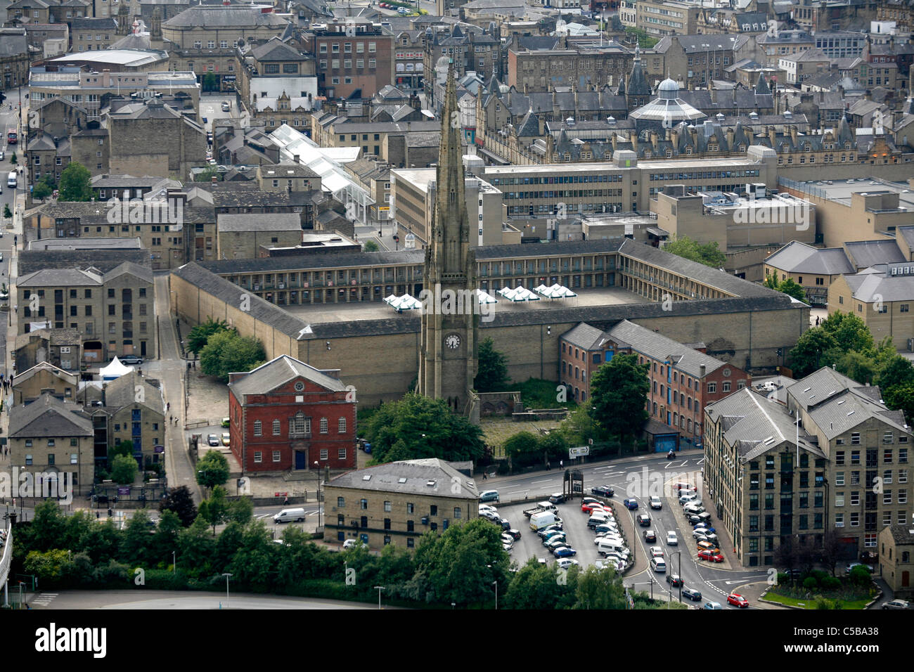 West Yorkshire Town of Halifax viewed from Beacon Hill overlooking the