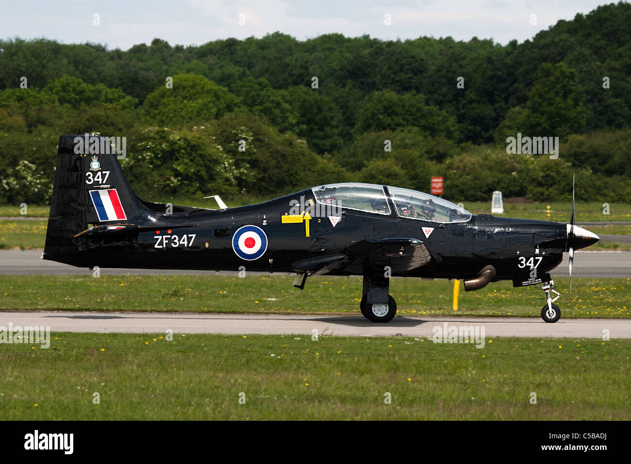 Tucano T1 ZF347 belonging to 1 Flying Training School seen at RAF Linton on Ouse Stock Photo