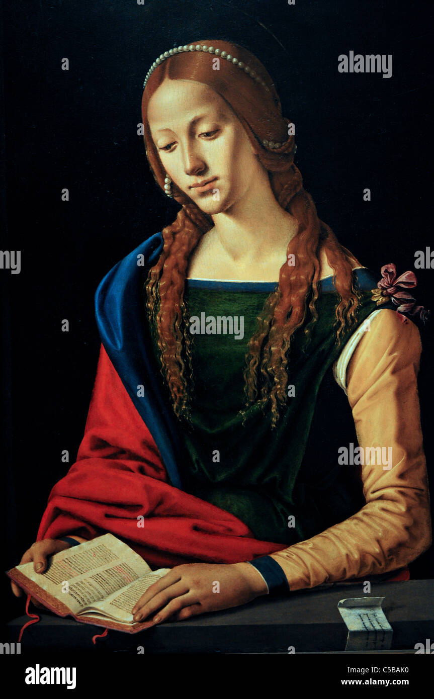 Saint Mary Magdalene reading. Piero di Cosimo. Palazzo Barberini, Rome Stock Photo