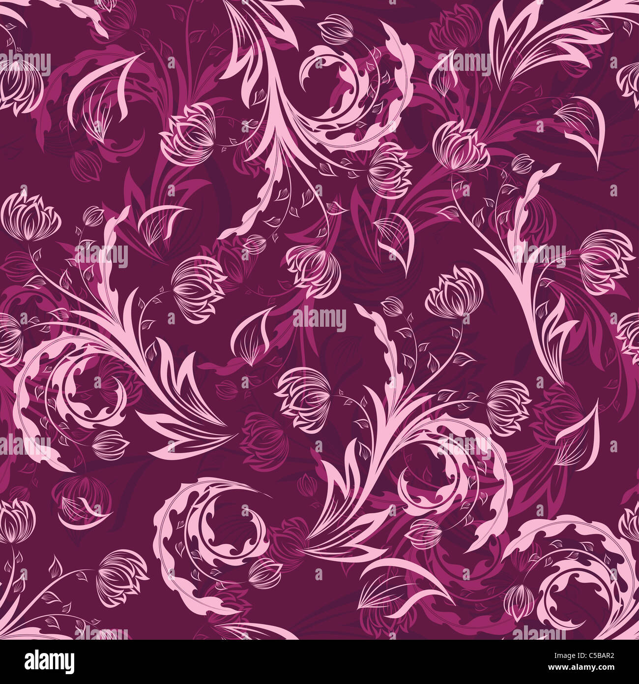 Seamless vector floral pattern Stock Photo - Alamy