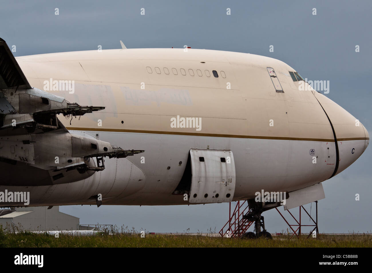 Boeing 747 in the process of being scrapped at manston Stock Photo