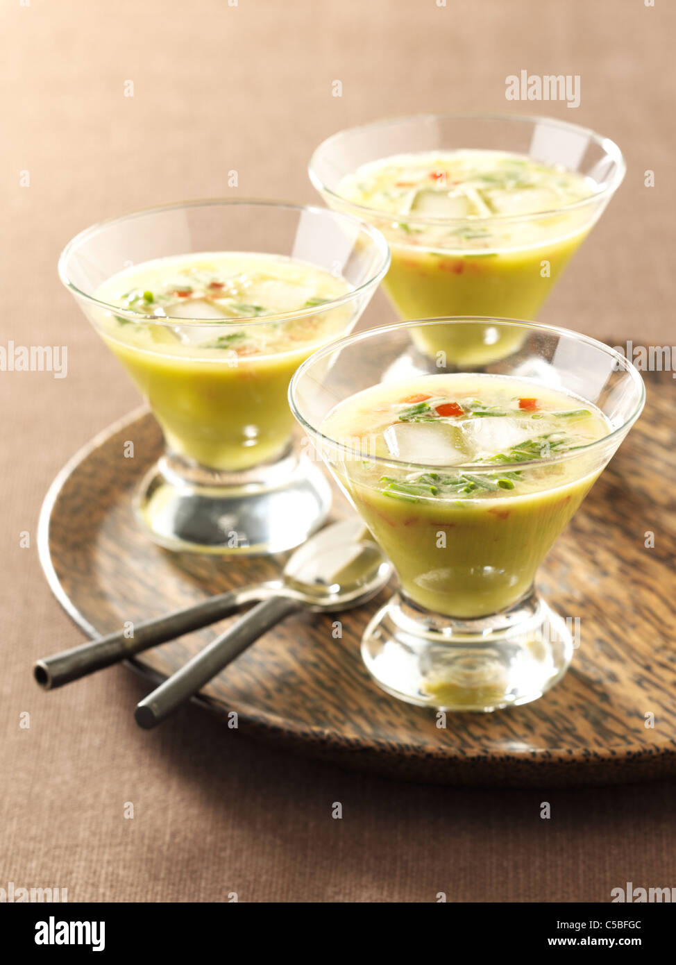 Chilled avocado soup Stock Photo