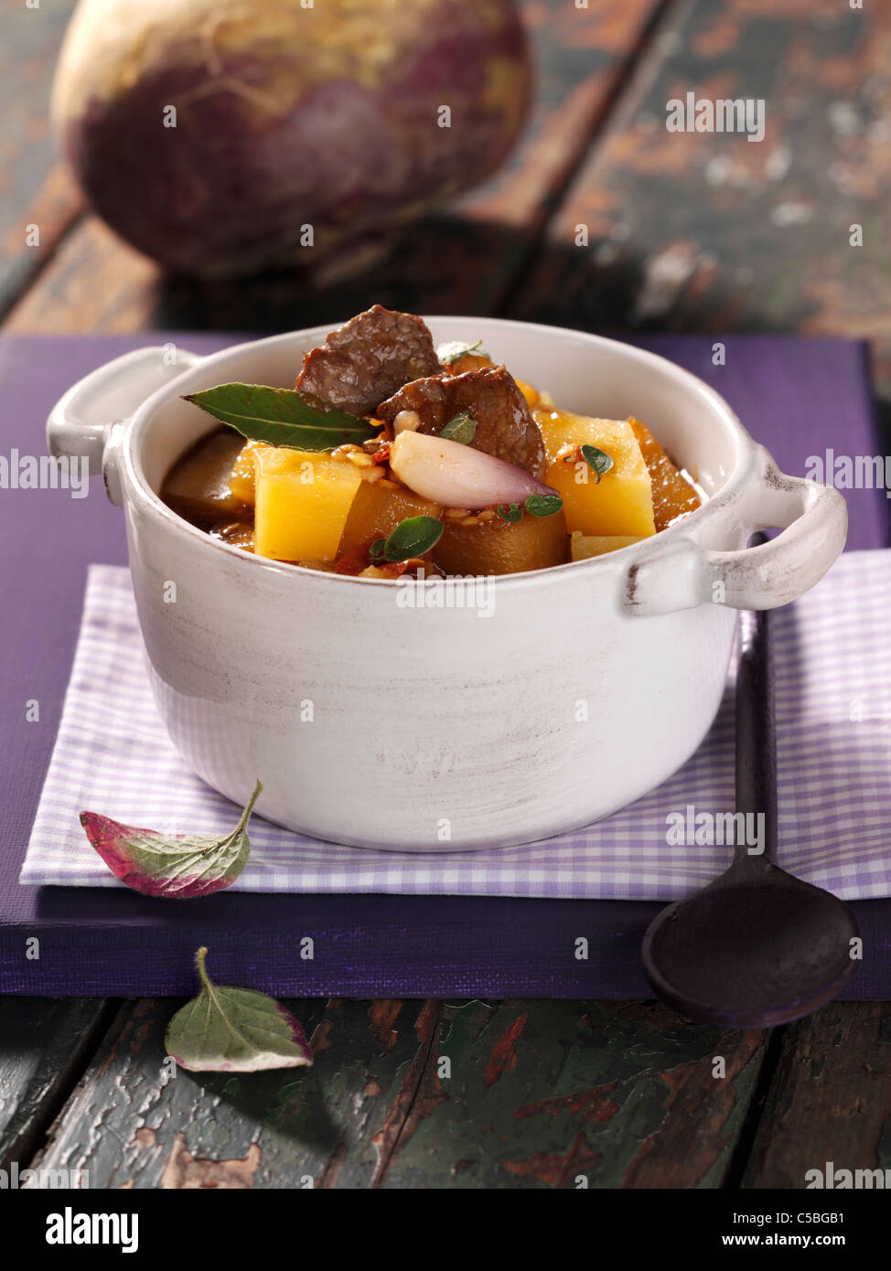 Goulash of veal with rutabaga Stock Photo Alamy