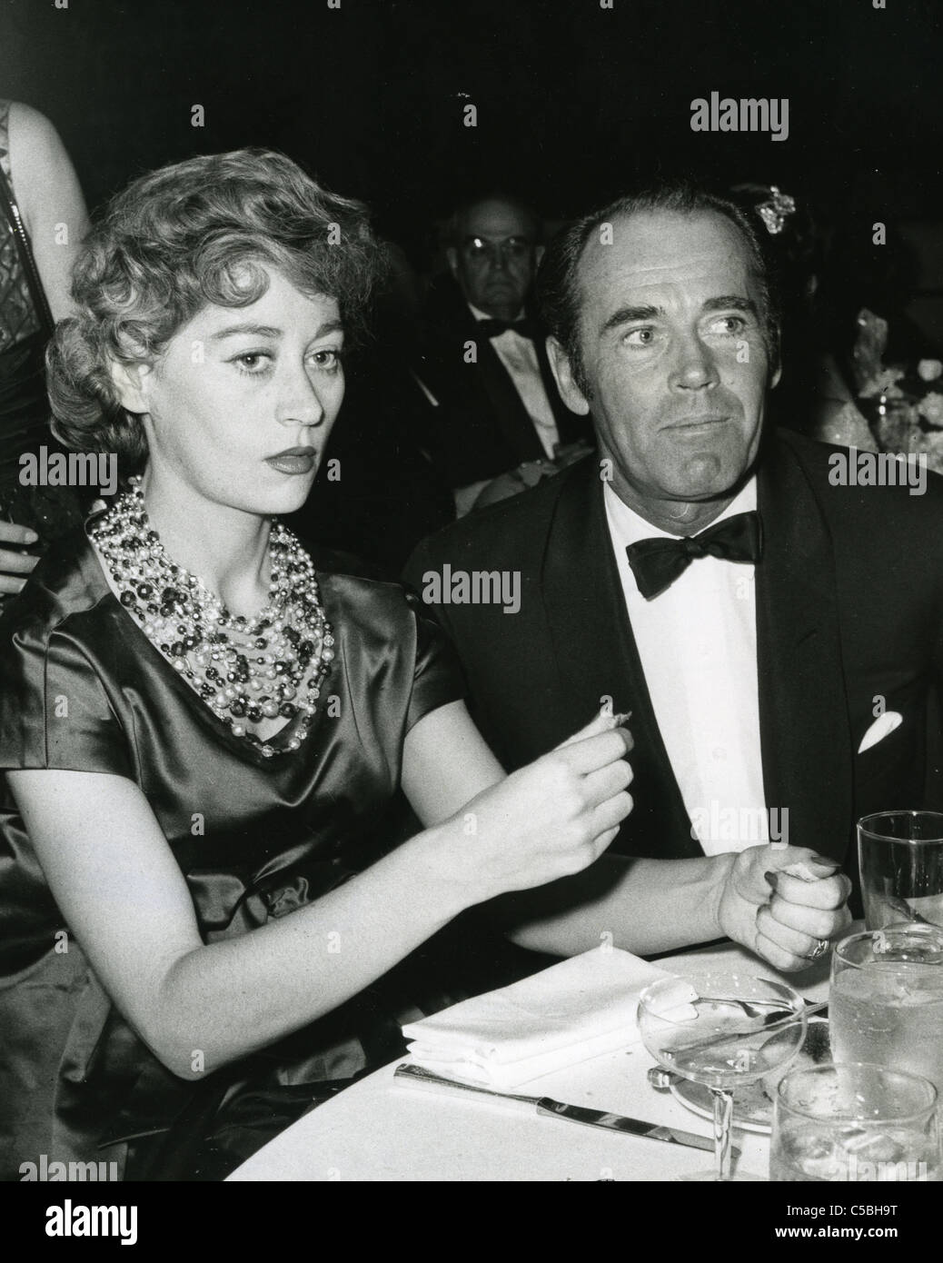 HENRY FONDA with his fourth wife Italian baroness and actress Afdera Franchetti about 1958 Stock Photo