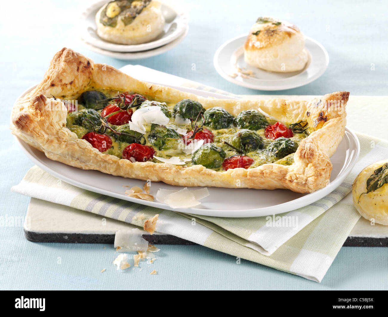 Quiche with Brussels sprouts Stock Photo Alamy