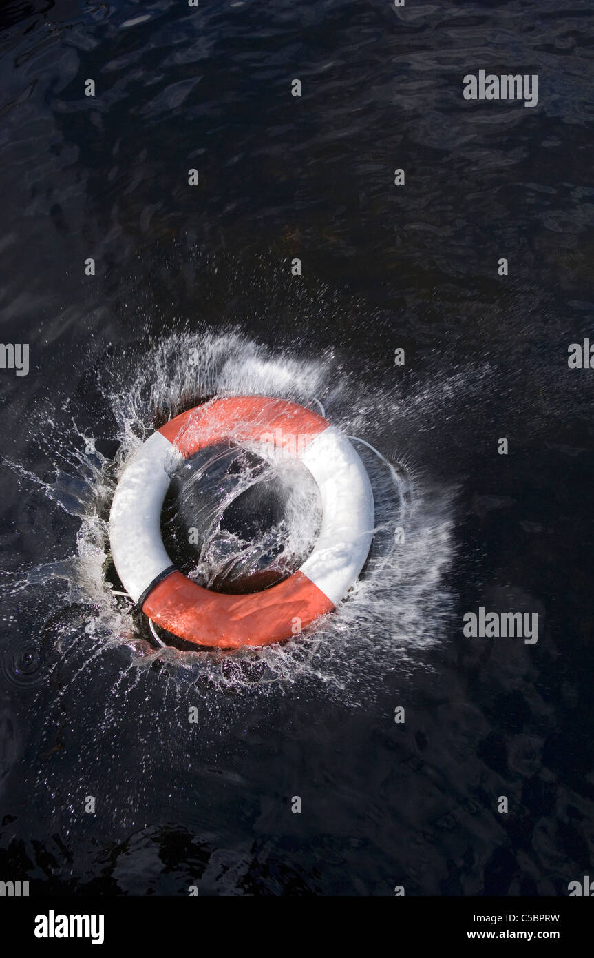 Top view of safety ring floating in the water Stock Photo Alamy