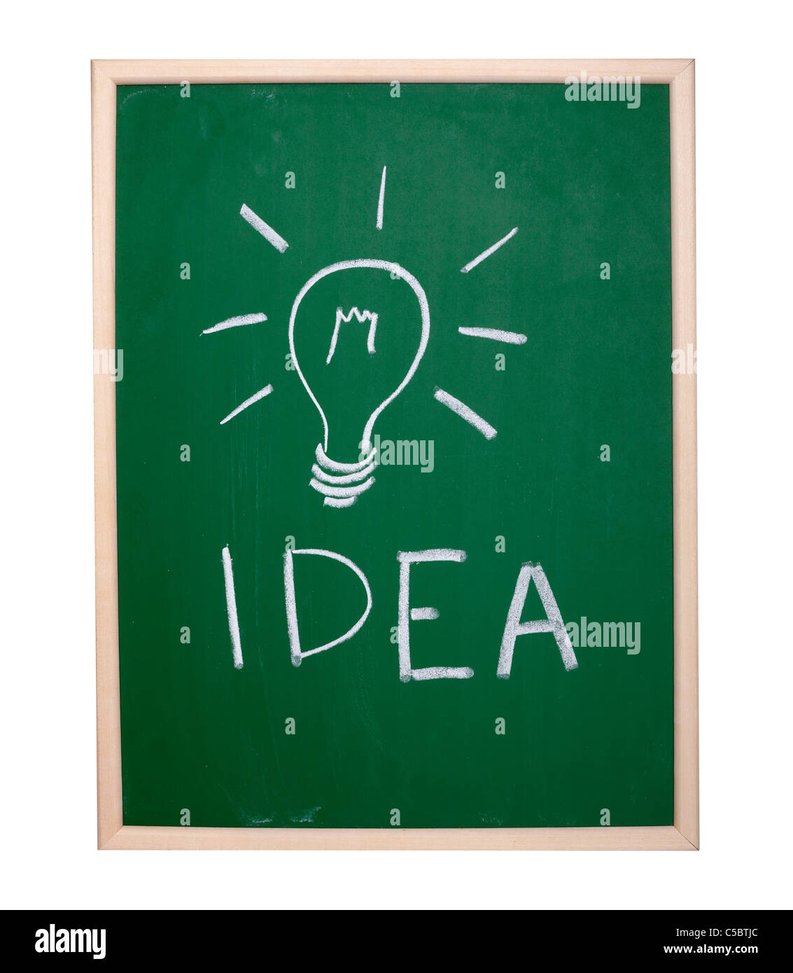 light bulb on a chalkboard Stock Photo