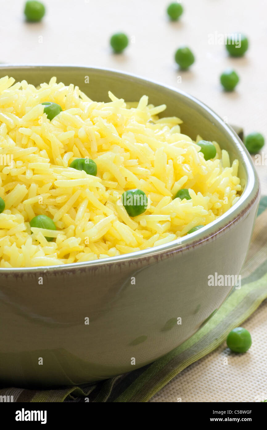 Saffron flavoured vegetable rice made Indian style. Rice is the long