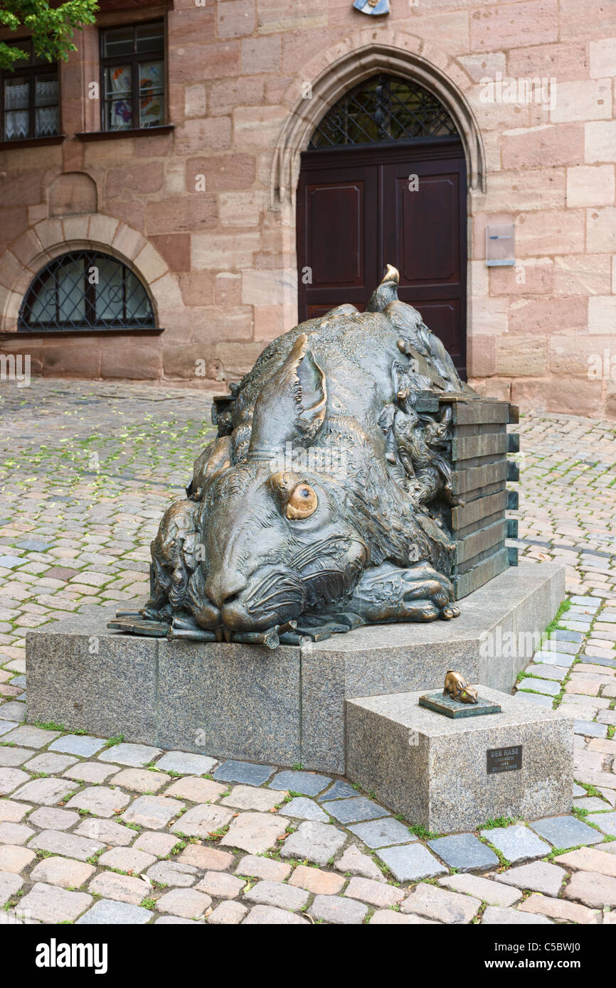 Der Hase nach Dürer sculpture by Jürgen Goertz in 1984 Stock Photo