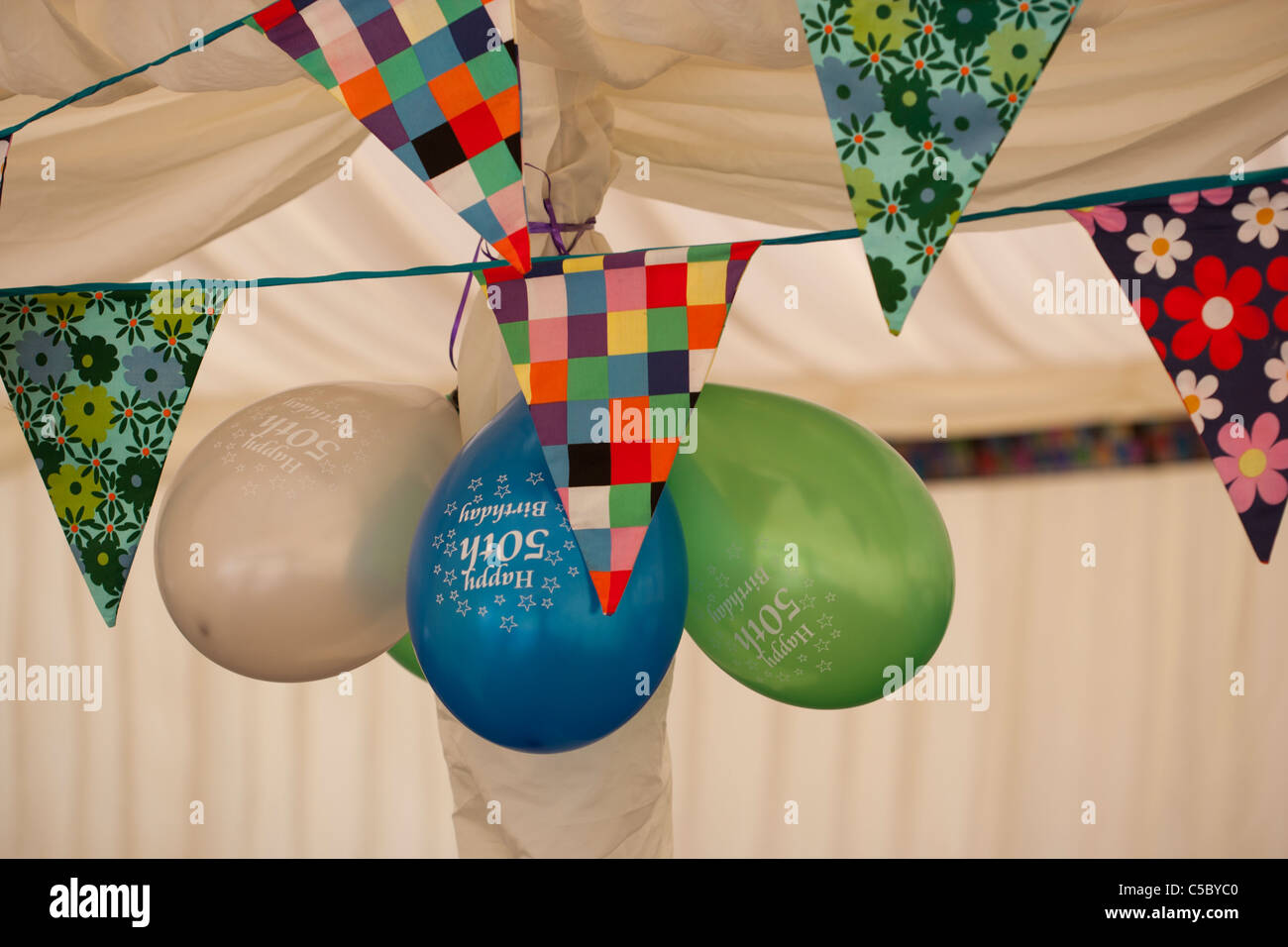 50th birthday balloons Stock Photo