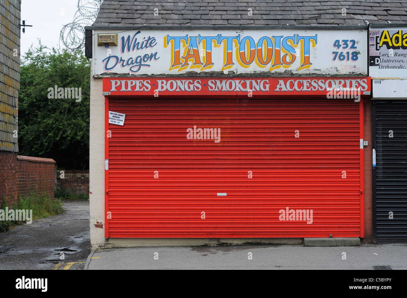 Tattoo Shop In Heaton Chapel, Stockport England Stock Photo