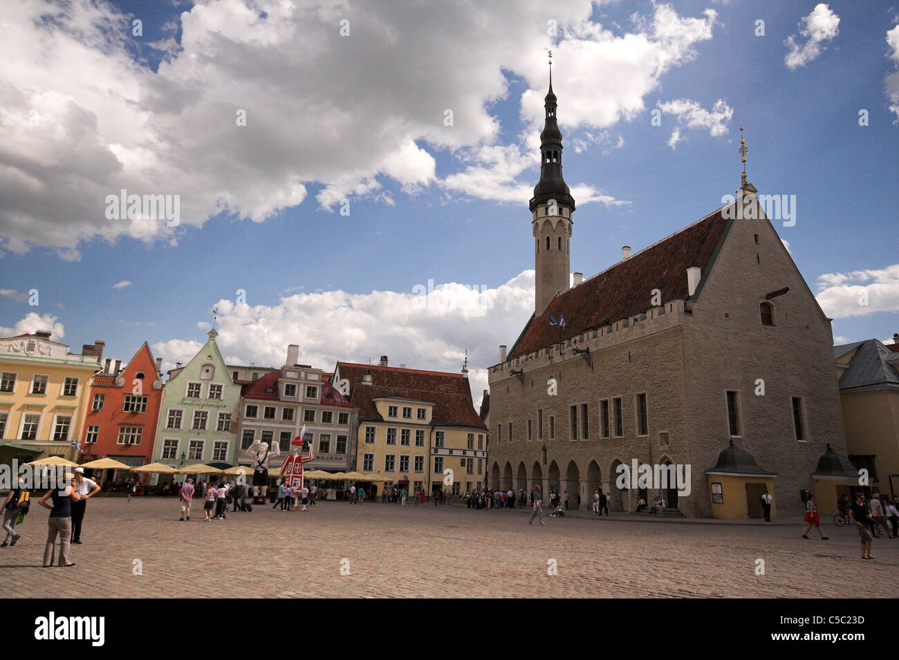 Town Hall building, Town Hall Square in the Old Town, Tallinn, Estonia Stock Photo