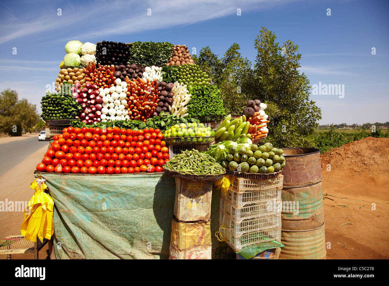 Vegetable stand, Omdurman, Northern Sudan, Africa Stock Photo