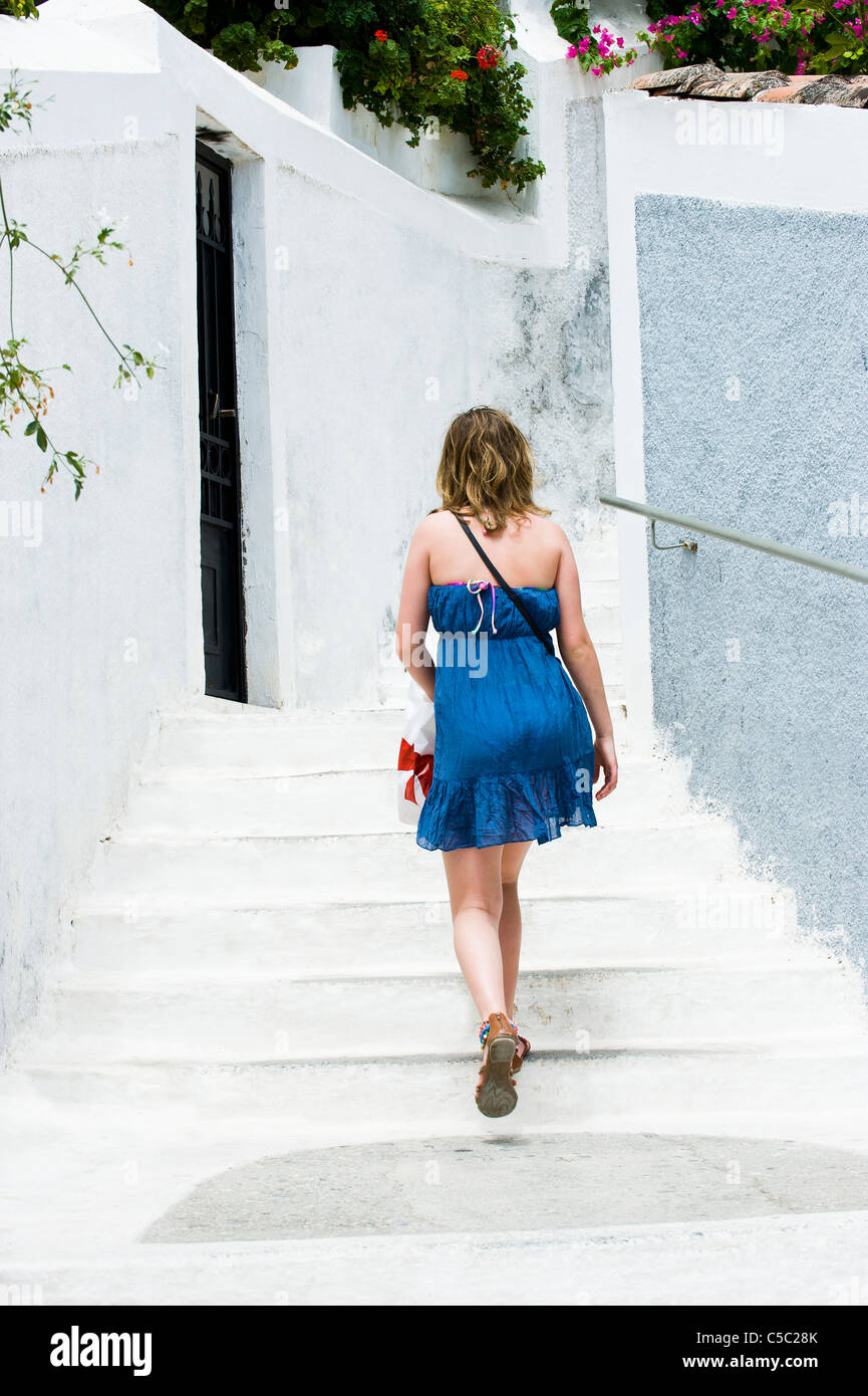 Girl walking up stairs hi-res stock photography and images - Alamy