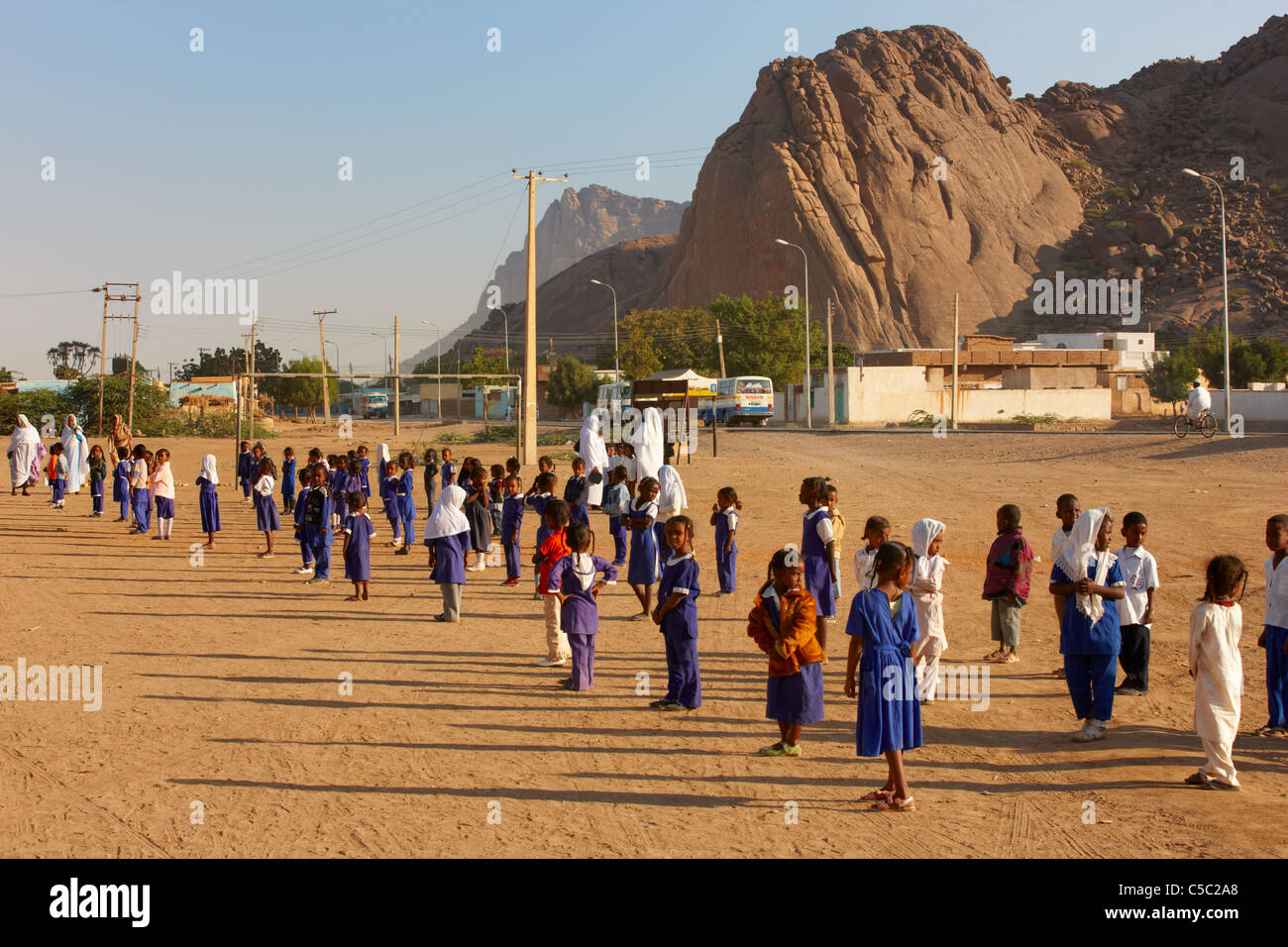 School children, El Khatmiyah Town, Northern Sudan, Africa Stock Photo