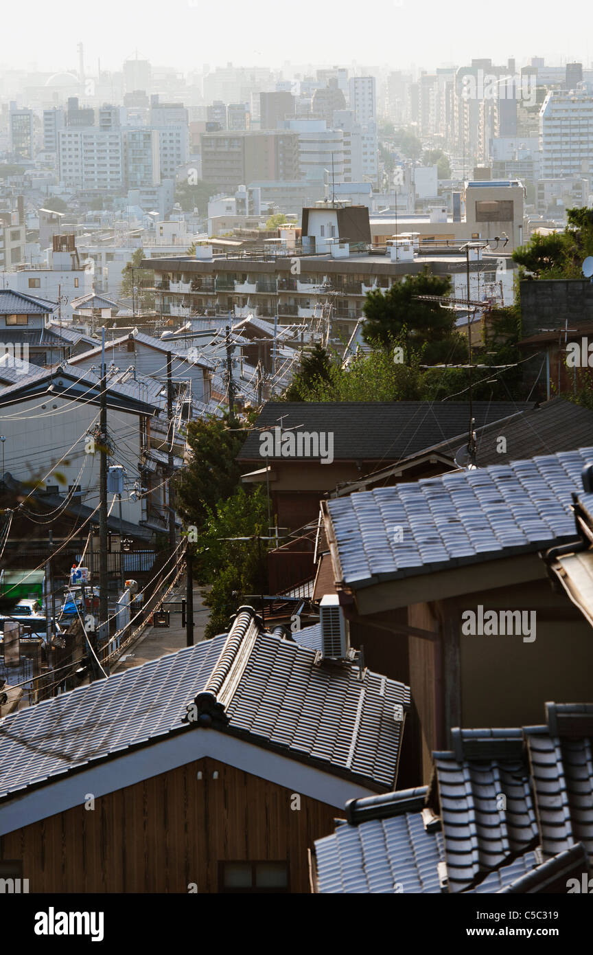 View Of The City And Teapot Lane; Kyoto, Japan Stock Photo