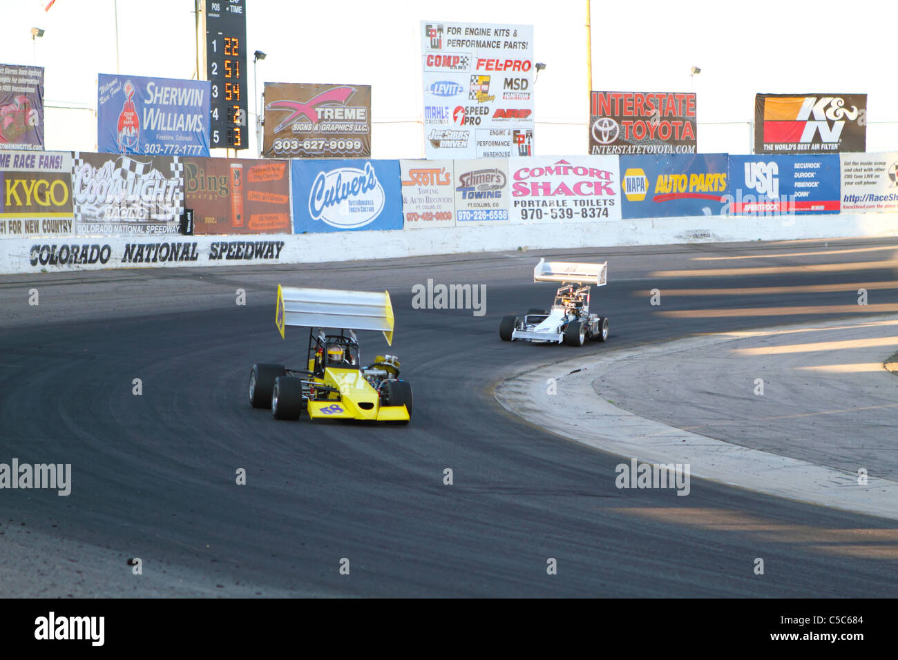 Denver, Colorado Matt Griffen leads a pack of cars during an ERA