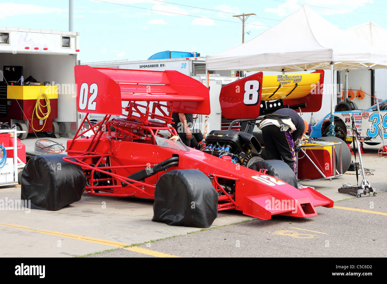 Denver, Colorado John Pickards 02 ERA Supermodified race car sits in