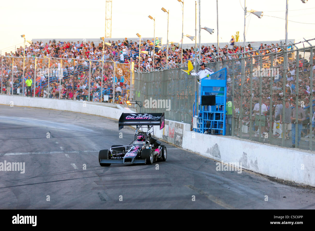 Denver, Colorado Matt Gilbert spins his 54 ERA Supermodifed race car
