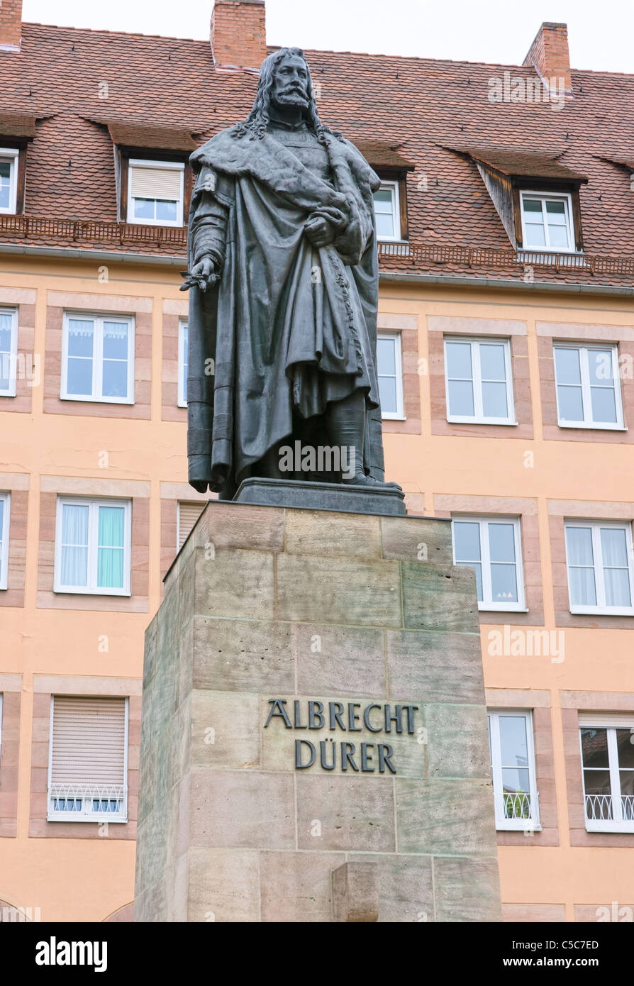 Albrecht Dürer sculpture Nuremberg Bavaria Germany Stock Photo