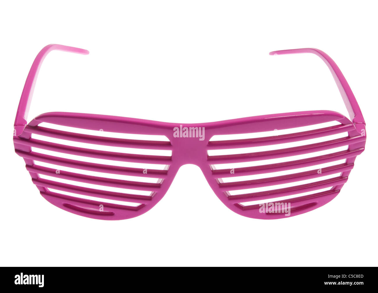 Pink grille glasses on white background Stock Photo