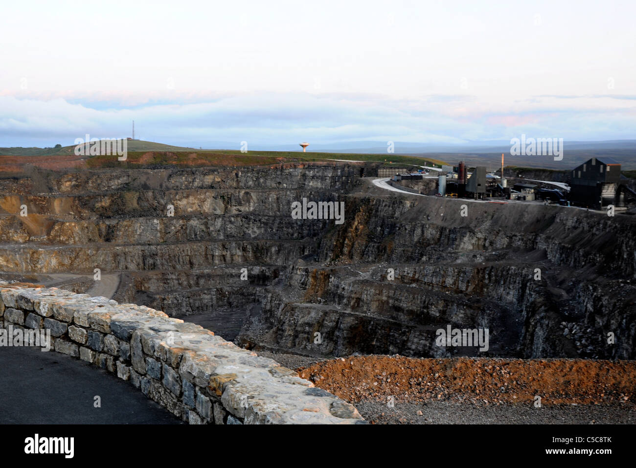 Coldstones Quarry in North Yorkshire at Sunrise Stock Photo