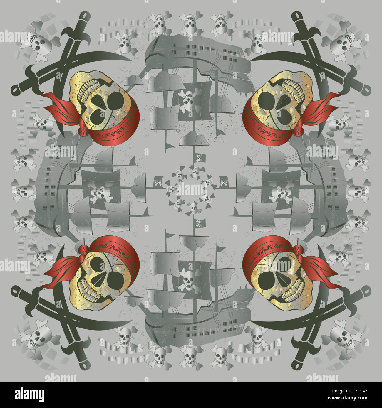 Pirate Skull and Crossbones Bandana Stock Photo - Alamy