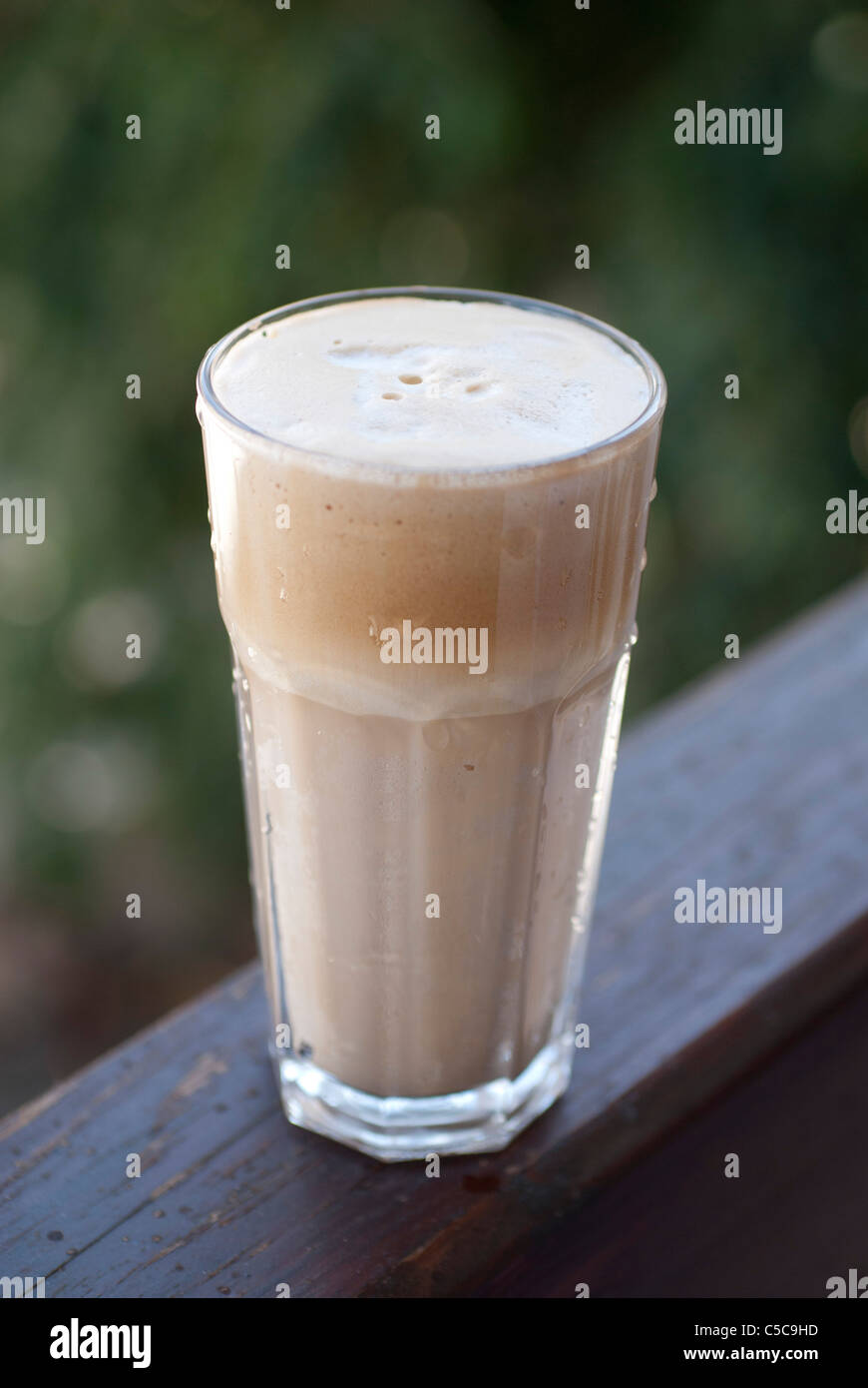 frappe in a big glass,outdoor Stock Photo