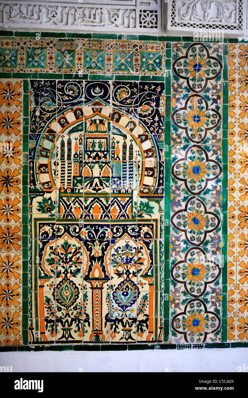 Ceramic tiles, Zaouia of Sidi Sahab (Barber's Mosque), Kairouan, Tunisia Stock Photo