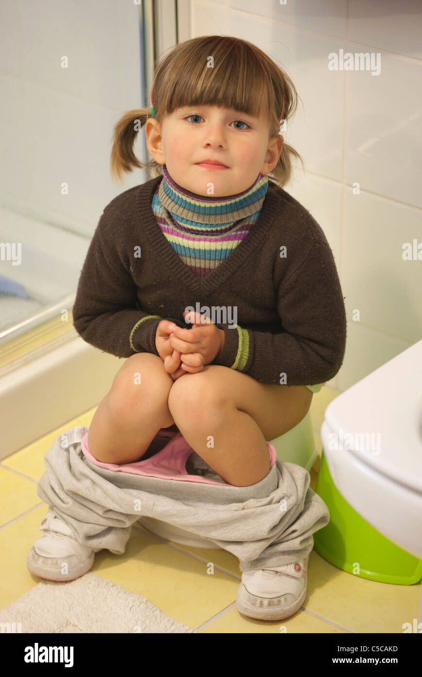 Three-Year-Old Girl Toilet Training; Torremolinos, Malaga, Spain Stock  Photo - Alamy