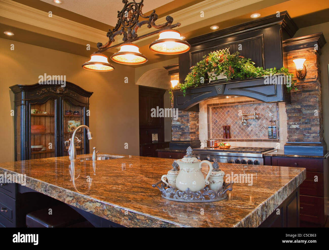 Granite Countertop On Island In Kitchen St Albert Alberta
