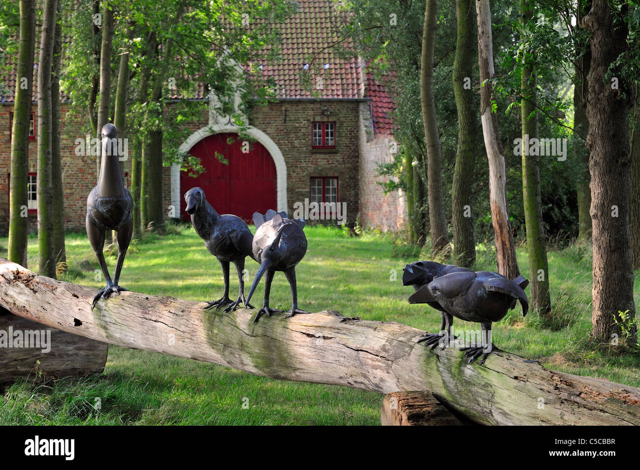 Work of art at the entrance of the Ter Doest Cistercian abbey farm