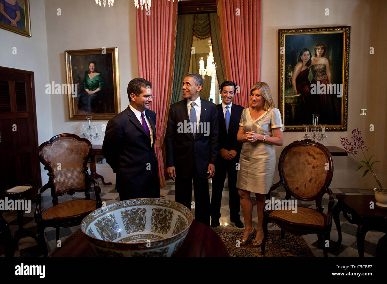 President Barack Obama tours La Fortaleza, the official residence of ...